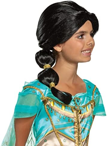 Peluca De Princesa Jasmine – Color Negro, Ideal Para Fiestas Temáticas Y Cosplay, Talla Adulta