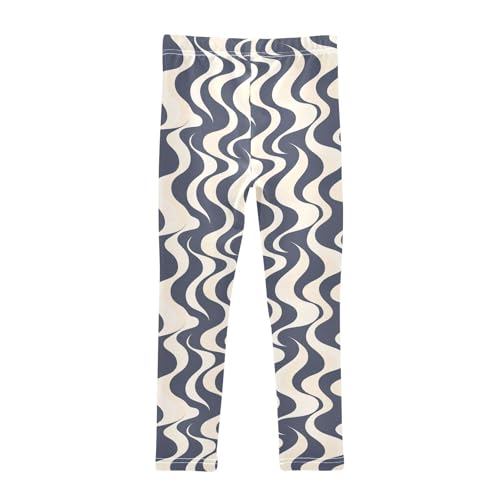 KLL Navy Blue Stripes Toddler Baby Girl Basic Leggings Casual Full Length Yoga Pants Running2