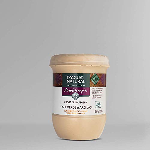 Creme de Massagem Café Verde e Argilas, D'agua Natural, 650 g