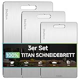 3 Pezzi Tagliere Acciaio Inox, tagliere In Titanio Multifunzione, Doppio Lato Tagliere da ...