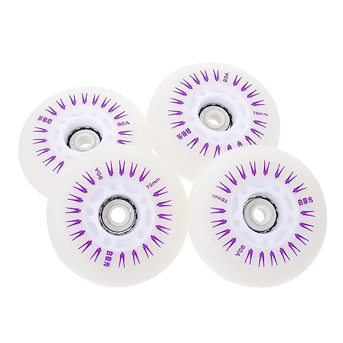 WHAMVOX 4Pcs Roller Skate Wheels Glowing Inline Skating Wheels for Enhanced Safety Performance Durable PU Material for Outdoor Indoor Use