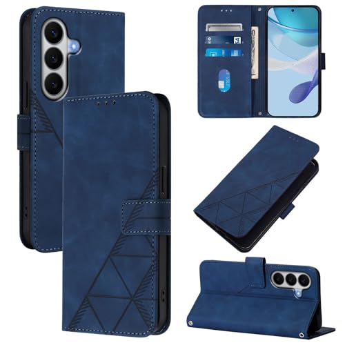 �X�}�z�P�[�X �Ή��@�� for Samsung Galaxy S26 Plus �X�}�z�P�[�X�y�J�[�h�z���_�[�E�E�H���b�g�E�}�O�l�b�g�o�b�N���E�t���b�v�E�X�^���h�@�\�t���zBlue
