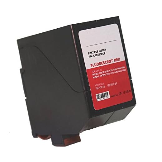 Neopost ISINK34 - 90 Day Warranty - Compatible Surejet #4135554T Red Ink Cartridge for IS / IN Series Mailing Systems