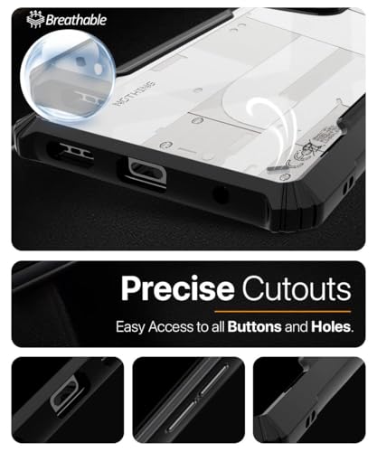 Image of WOW IMAGINE Shock Proof Transparent Hybrid Clear Protective Back Case for Nothing Phone 3a 5G - AirEDGE Technology | 360 Degree Camera Protection | - Black - Polycarbonate;Thermoplastic Polyurethane