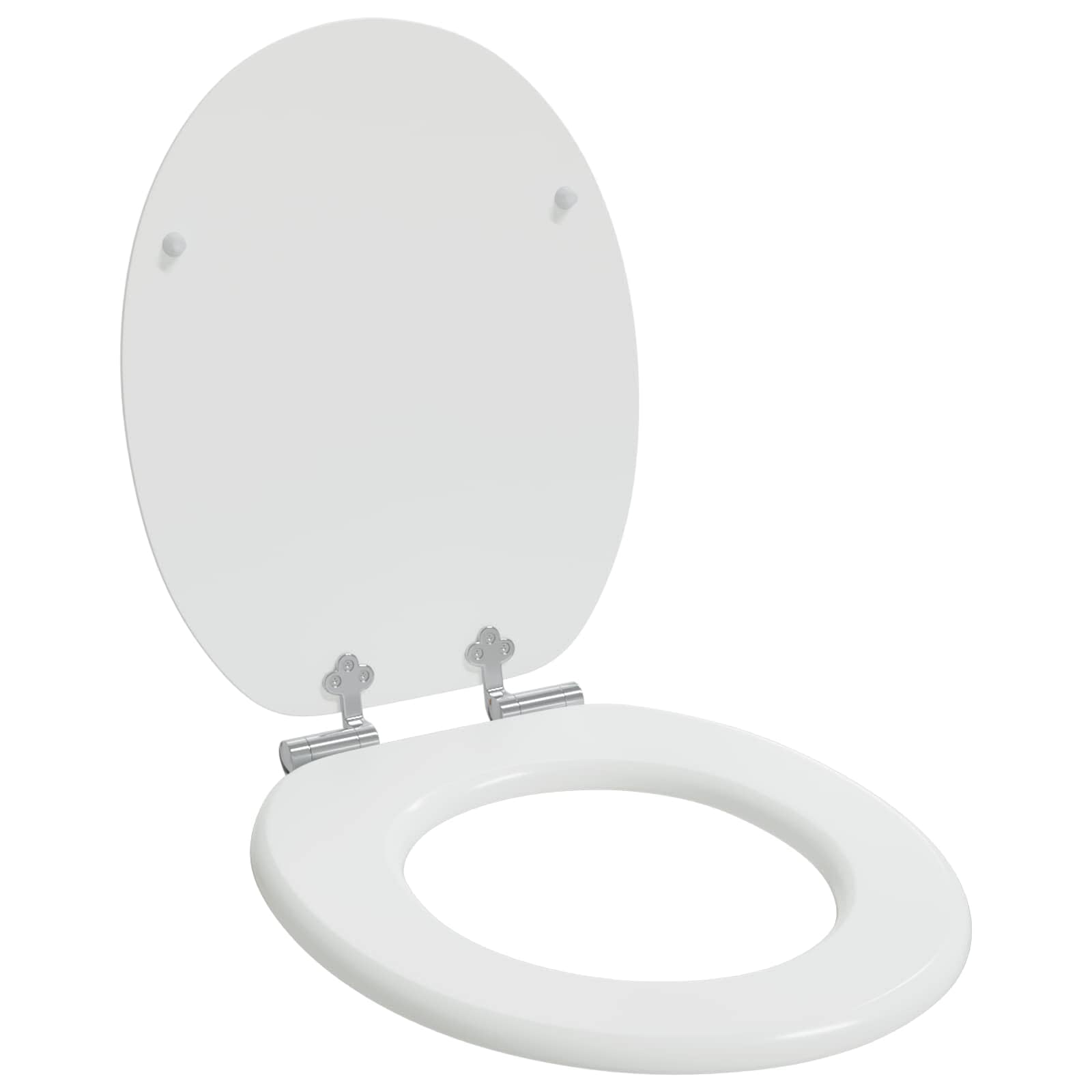 Sedile Toilette MDF Bianco 44x38 cm Chiusura Morbida