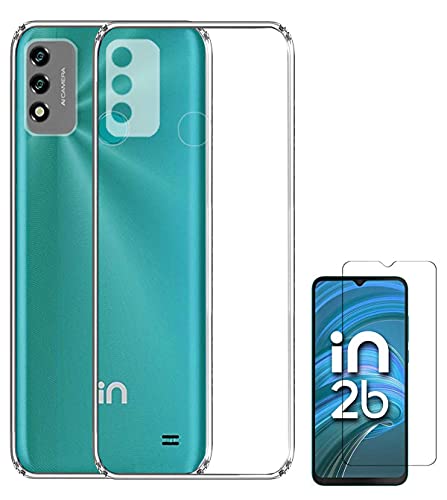 Image of Soft Flexible Silicone Back Cover Compatible with Micromax in 2b, Transparent Case + Screen Guard