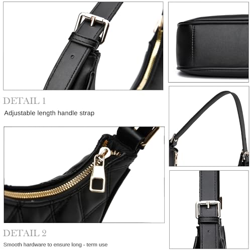 Image of CROJUYI Small Crescent Shoulder Bags Purses for Women Retro Classic Clutch Hobo Tote Purse and Handbag Cute Crossbody Bags