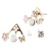 Banggood 1Pair Lady Crystal Flower Rhinestone Earrings Front anf Back Ear Stud