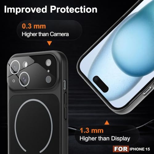 Image of SHINESTAR iPhone 15 Case - Premium Shockproof Protective Cover, Wireless Charging Compatible, Slim & Durable Luxury Back Cover with Camera Protection (Black)