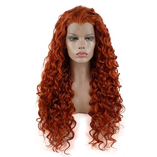 Lushy Hair Synthetic Lace Front Curly 26inch Red and Blonde Mix Wigs