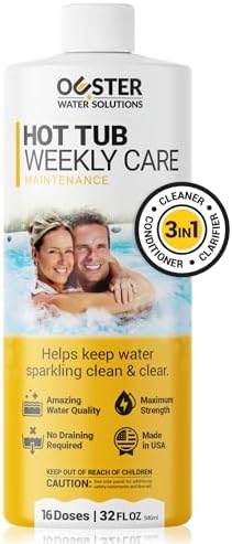 Bio Ouster 3in1 Weekly Hot Tub Cleaner, Conditioner, Clarifier - Hot Tub Chemicals for Standard & Inflatable Spas - Spa Chemicals for Crystal Clear & Sparkling Clean Water - Made in USA (32oz)