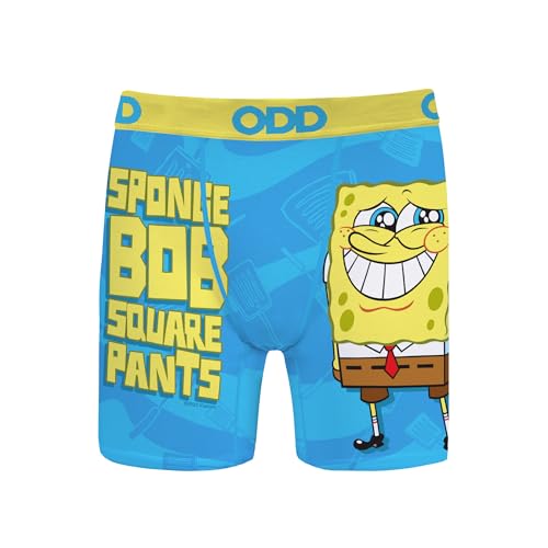 Odd Sox Boy's Boxer Brief, Nickelodeon SpongeBob SquarePants, Funny Novelty Print, Large