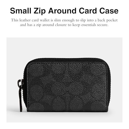 Coach Men's Small Zip Around Card Case, Charcoal, One Size2