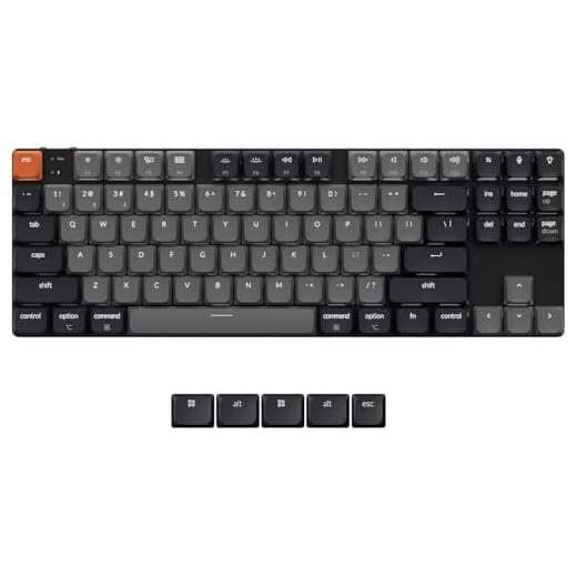 Keychron Clavier mécanique sans fil K1 Version 6, Bluetooth/USB-C, LED blanche, Macros programmables QMK/VIA, PBT Keycaps, pour Mac Windows, Gateron 2.0 commutateur rouge