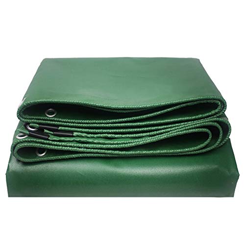 AQAWAS Lona Impermeable Exterior, Lona de Plástico Pesada Resistente Al Clima, Resistente A La Rotura Abrigo, Cubierta Protectora para Muebles De Jardín/Camión/Madera,Green_4x4m/12x12ft