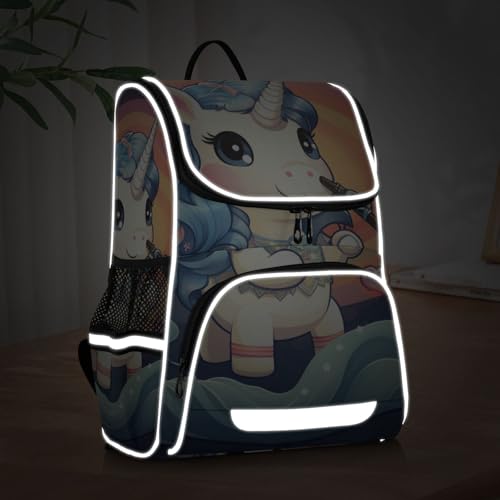 Mochila de unicornio alegre ideal para viajes infantiles y excursiones 5