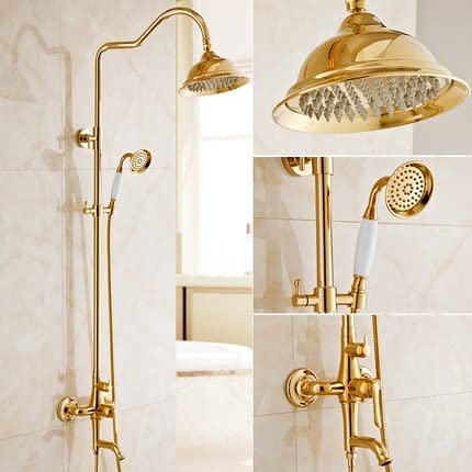 Robinet de douche doré pour salle de bain moderne et relaxante