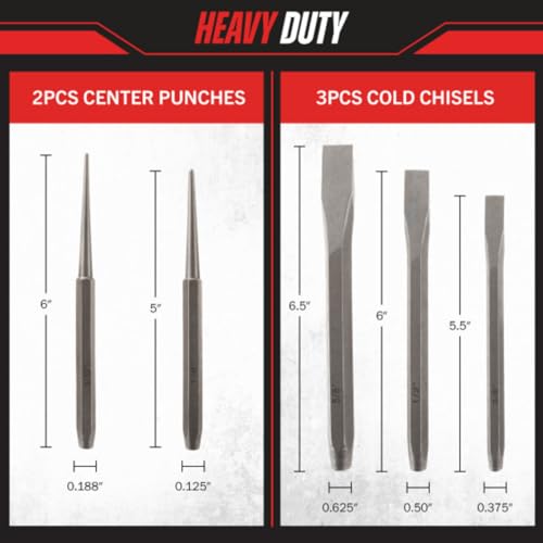 Stalwart Punch and Chisel Set, 16 Pieces by Stalwart - Image 4