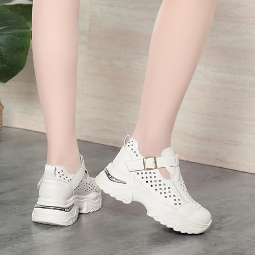 Women's Chunky Platform Orthopedic Wedge Walking Shoes Breathable Hollow Adjustable Buckle Casual Non-Slip Running Shoes with Arch Support4