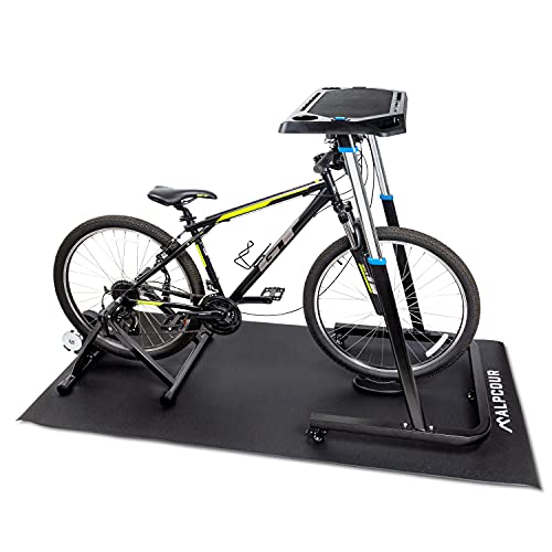 Alpcour Bike Trainer Mat – 36”X78” Multipurpose Carpet And Floor Protection – Water-Resistant With Anti-Slip Texture And Noise Insulation For Home And Indoor Gym Workout Cycling #TOP6