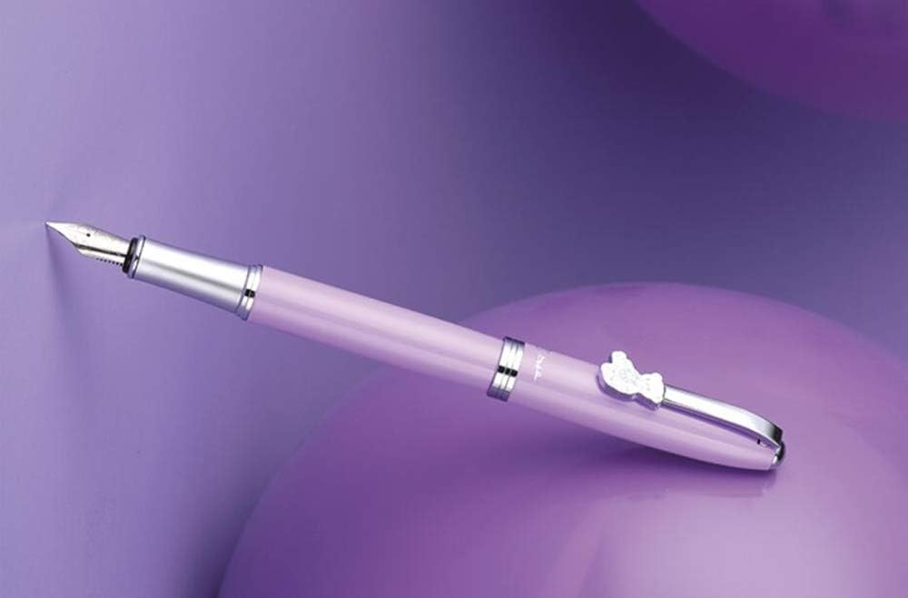 Asvine Picasso PS-922 Fountain Pen, Purple Classic Teddy Iridium Fine Nib Ink Pen Gift Box Set for Office School