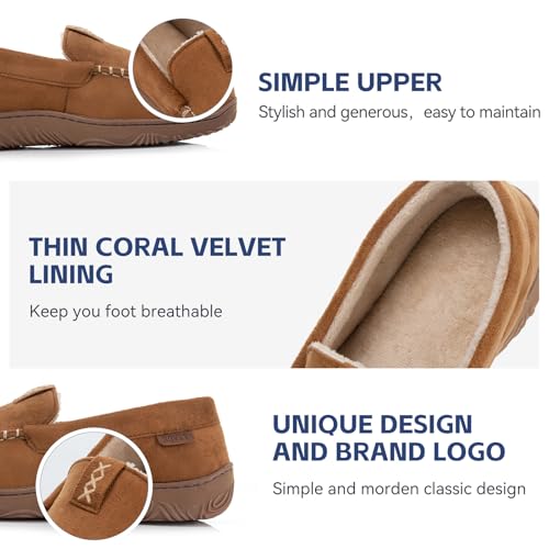 BOVTY Men's Moccasin House Slippers - Memory Foam Indoor Outdoor Shoes Breathable Slip-on Loafers — view 3