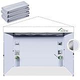 Acepic Instant Canopy Sidewalls 10x10 FT for Pop Up Canopy, Waterproof and UV Protection, 300D Polyester Canopy Walls with 6 Pockets, White/Silver(3PCS Sidewall Only, Canopy Tent NOT Included)