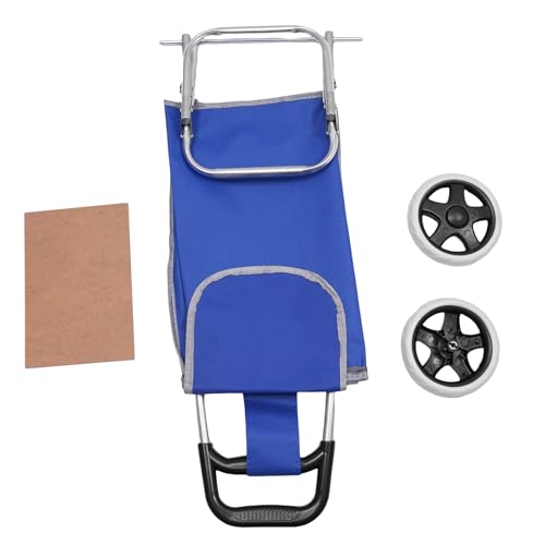 Einkaufstrolley, Faltbare Einkaufswagen mit Rädern and Abnehmbarer Tasche, Einkaufswagen Belastbarkeit 25kg Shopping Trolley Bag, für Lagern und Transportieren (Blau) – Bild 3