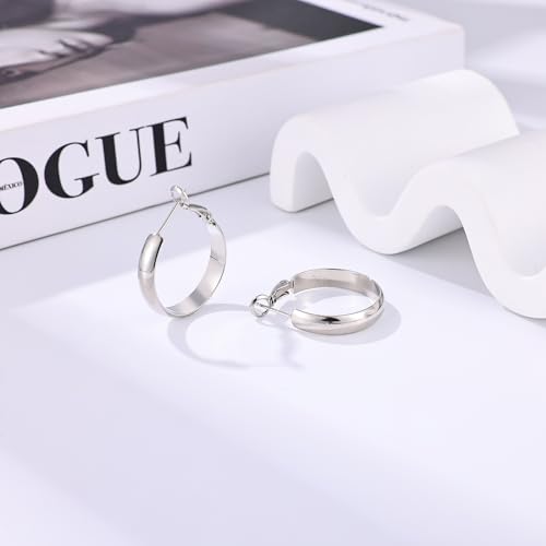 Image of Gacimy Gold Hoop Earrings for Women with 925 Sterling Silver Post | Hypoallergenic Lightweight Thick Hoops Earrings for Women Trendy Jewelry Gift