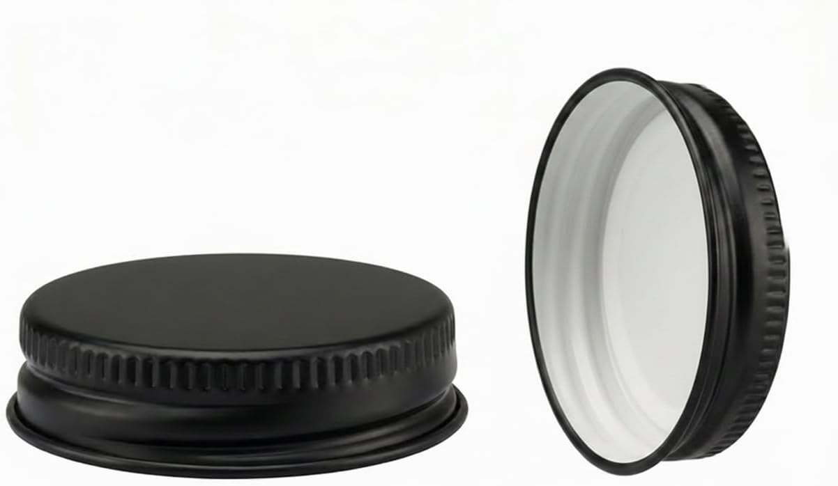 Growler Caps Metal/Black/For 1-Gallon & 1/2-Gal Sized Glass Jugs - 1.5" (38mm) Cap Made in USA/Use for Beer/Kombucha/Homebrew Bottles/ 3 PK by E.H.C.