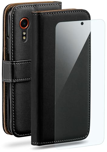Étui pour Samsung Galaxy XCover 7 moex en cuir noir avec porte-cartes