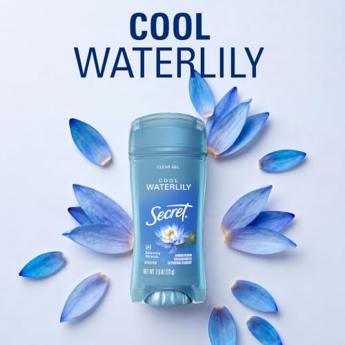 Secret Antiperspirant Deodorant for Women, Cool Waterlily Scent, 2.6 oz | 72HR Sweat & Odor Protection | Clear Gel Formula | pH Balanced & Pro-Hyaluronic Acid | Gentle on Skin | Instant Freshness - image 8