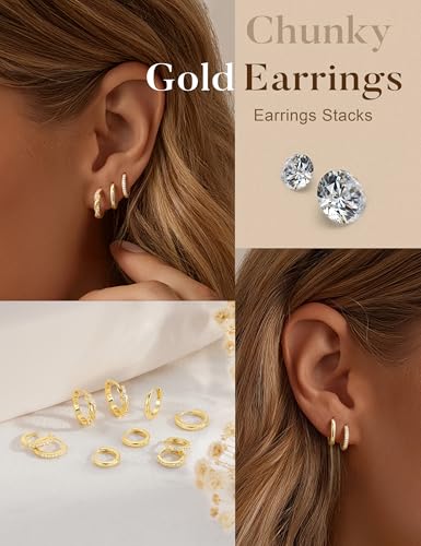 Turandoss Hypoallergenic Small Gold Huggie Hoop Earrings for Women Girls - image 5
