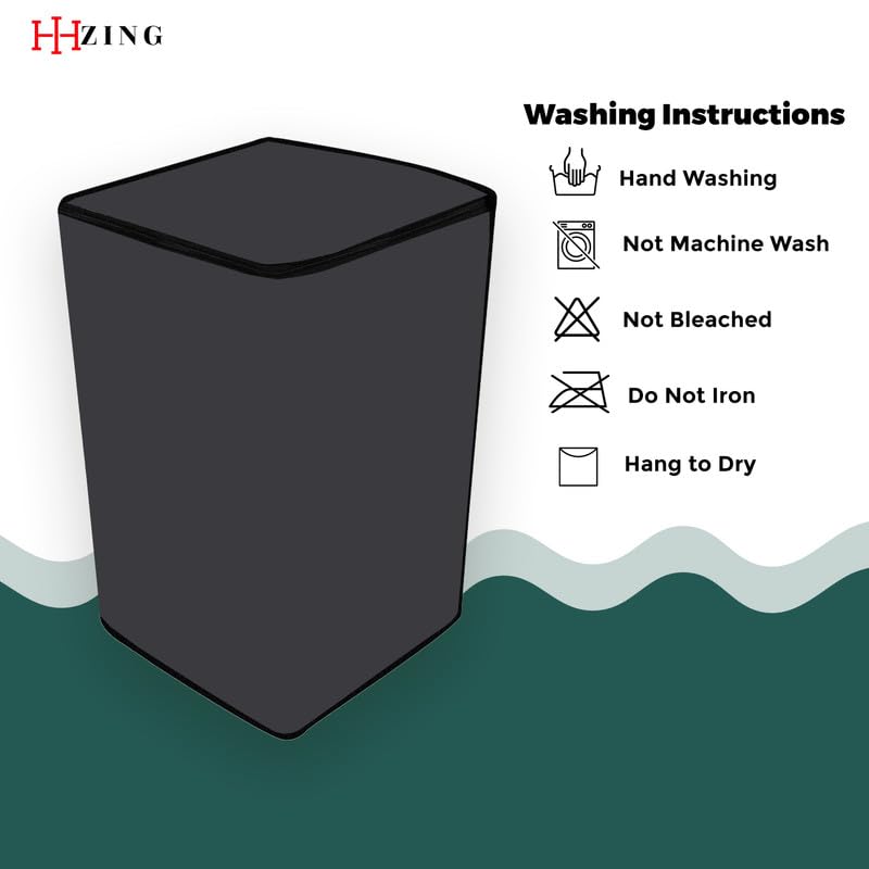 Image of Waterproof Washing Machine Cover Fully Automatic Sutaible for Samsung Model 8.0 kg Ecobubble Top Load, WA80BG4441BG (54 x 56 x 98 cms) Solid Grey Print