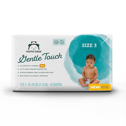 Image of Amazon Brand - Mama Bear Gentle Touch Diapers, Size 3, 42 Count