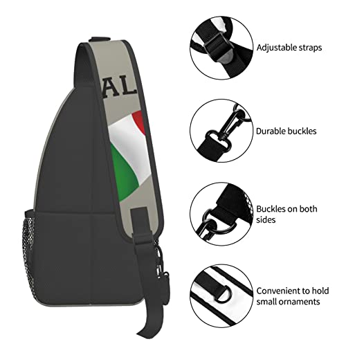 Mochila bandolera con bandera italiana unisex miniatura 6