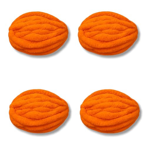 MARCYNMYA Chunky Yarn No7 Thick Yarn, 250 Grams (Orange, Pack of 4)