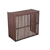 Rejilla de madera para aire acondicionado al aire Estante de madera maciza al aire libre, cubierta de aire acondicionado de madera de celosía, cubierta exterior de aire acondicionado, sala de almacena