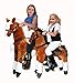 UFREE Ride on Pony Large Toy Horse Large Baby Rocking Horse as Birthday Gift for Children 4 to 9 Years Old Height 36 Inch (Brown Body, Black Mane & Tail)