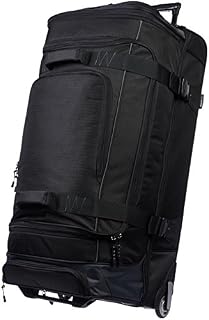 AmazonBasics Ripstop Rolling Travel Luggage Duffle Bag With Wheels - 37.5 Inch, Black