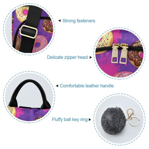 Mochila antirrobo con donas de dibujos animados para mujer con bolsillo trasero 6