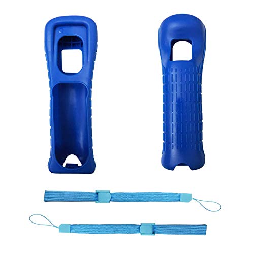 Coque en silicone avec dragonne pour télécommande Wii bleu idéale pour jouer