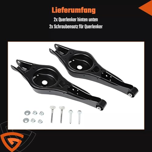 GEAREVER 2x Querlenker Hinten Querlenker Hinterachse unten links & rechts Kompatibel mit VW Passat Touran Golf Plus Jetta, für A3 Seat Skoda 1K0505311T, 1K0505311AA, 1K0505311AB