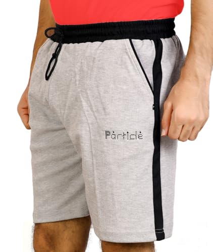 Image of Particle Men's Plus Size Big Size Bermuda Shorts | 230 GSM Ribbed Cotton Half Pant for Men with Deep Side Pockets | Sizes XL-5XL (34-52 Inch Waist)
