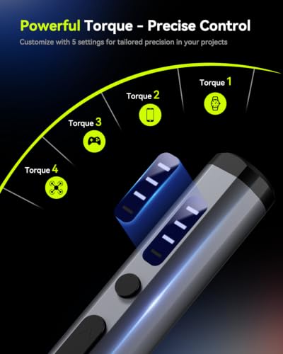 34-in-1 Precision Electric Screwdriver Set, Mini Cordless Magnetic Screwdriver with 30 S2 Steel Bits, 4 Torque Settings, USB-C Rechargeable Electronics Repair Tool Kit for iPhone Laptop PC Camera - Image 4
