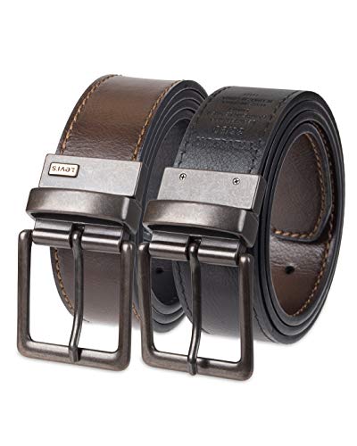 Image of Levi's Leather Men's Levis 40Mm Reversible Belt With Brushed Silver Buckle