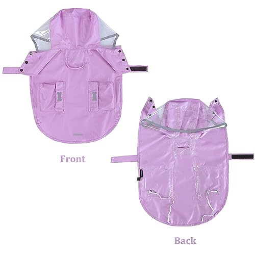 Waterproof Dog Raincoat Adjustable Reflective Lightweight Pet Rain Clothes with Poncho Hoodlarge Light Purple  Cucciolini Doodles Waterproof dog raincoat adjustable reflective lightweight pet rain clothes with poncho hoodlarge light purple   cucciolini doodles