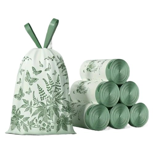 Bolsas de basura, 180 unidades, color verde menta, a prueba de fugas, diseño antidesgarros, fácil limpieza en la cocina y el baño.