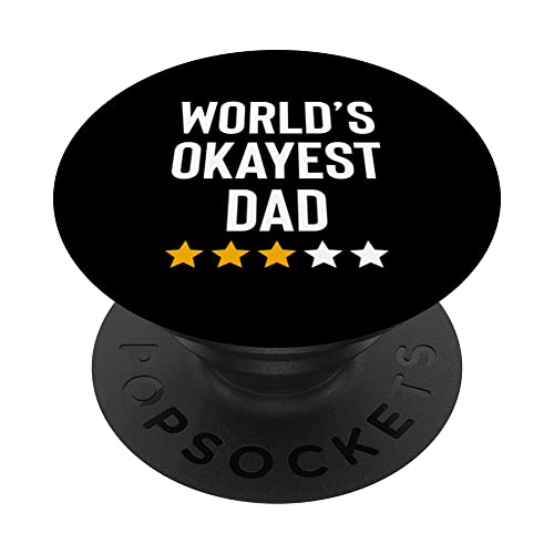 Worlds Okayest Dad - Regalo divertido de cumpleaños de Navidad PopSockets PopGrip Intercambiable