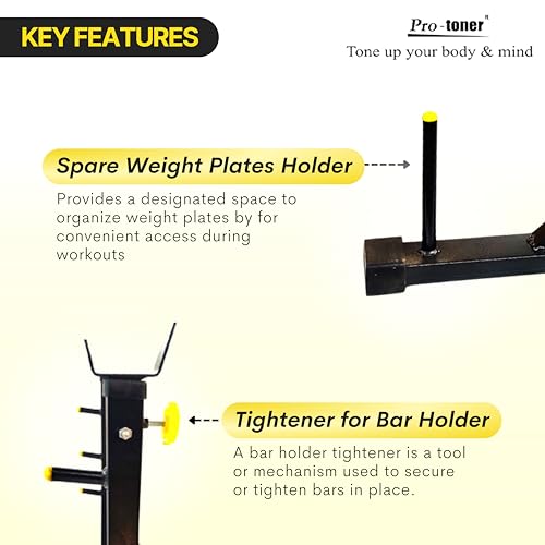 Image of Protoner Joint Squat Stand with Safety Holders, Heavy Duty Metal Frame, Adjustable Height, for Squats and Bench Press